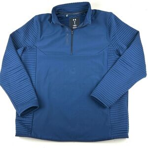Under Armour Golf Storm Blue 1/4 Zip Sweatshirt Jacket Activewear Sz Large